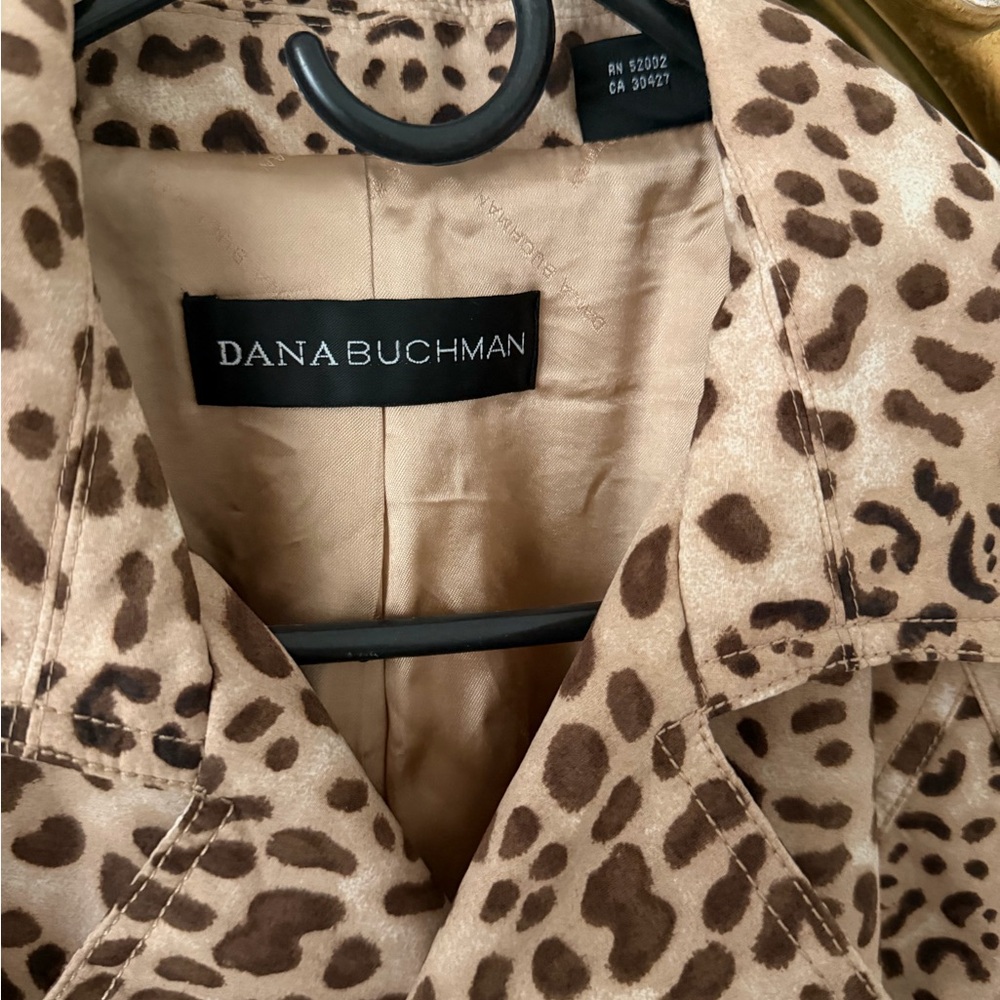 Dana Buchman Animal Print Trench Coat
